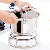 Hotel supplies stainless steel storage rack, tableware round tube pot rack, kitchen stainless steel heat-insulating pot rack, round tube pot rack, wok pad, anti-scald storage rack, double-circle rack, kitchen supplies stainless steel pot rack details Picture